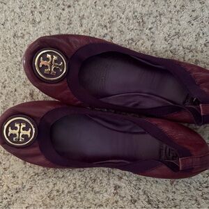 Tory Burch Women's Burgundy Ballet Flats